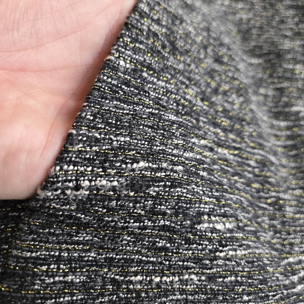 Gap Women's XL Grey Boucle & Gold Metallic Cropped Zip Up Jacket - Picture 3 of 11